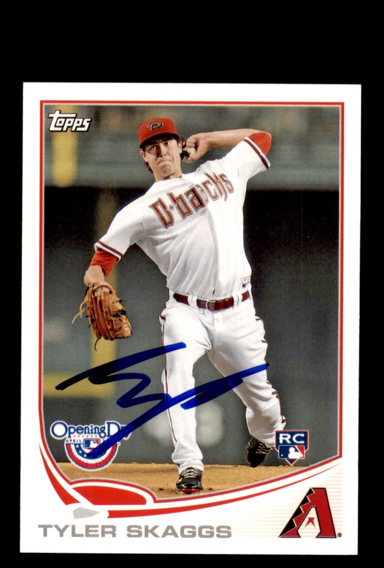 Signed Baseball Card Auto Tyler Skaggs 2013 Topps Opening Day #140 Diamondbacks