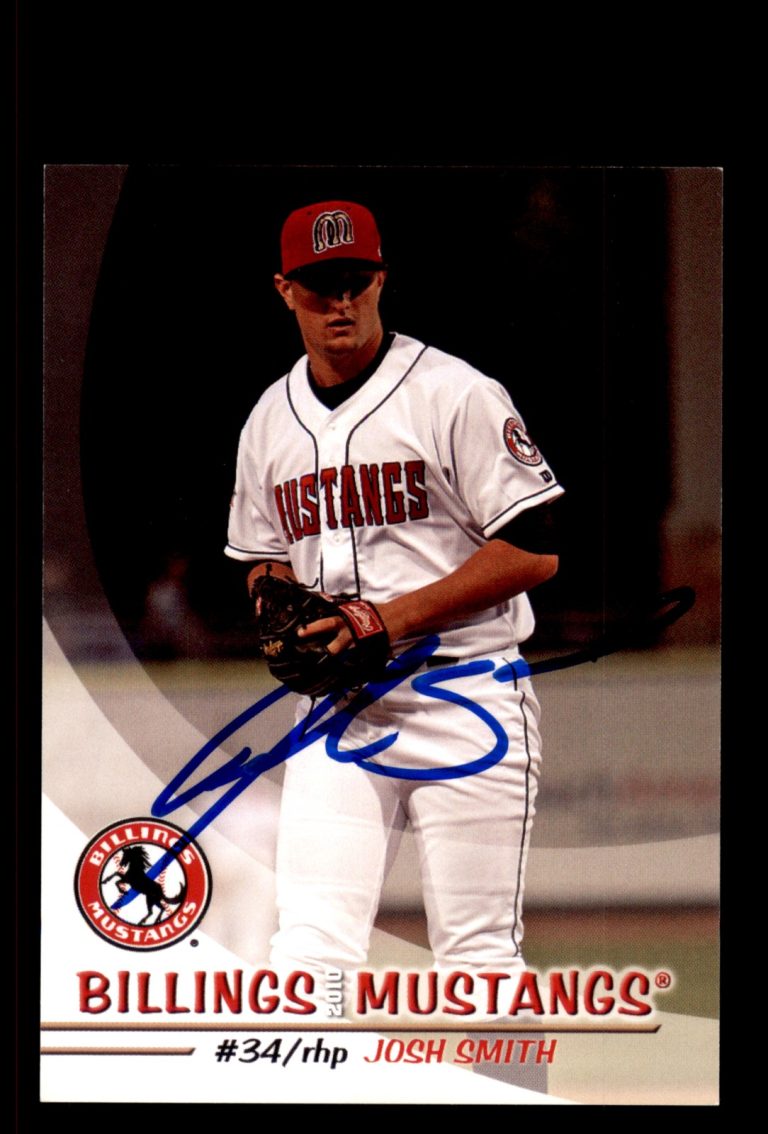 Signed Baseball Card Auto Josh Smith 2010 Grandstand Billings Mustangs