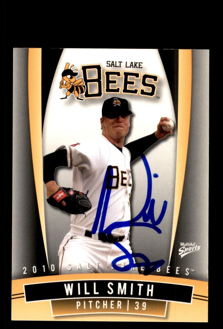 Signed Baseball Card Auto Will Smith 2010 MultiAd Salt Lake Bees