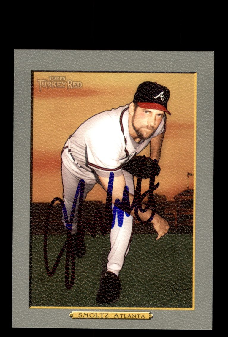 Signed Baseball Card Auto John Smoltz 2006 Topps Turkey Red #529 Atlanta Braves