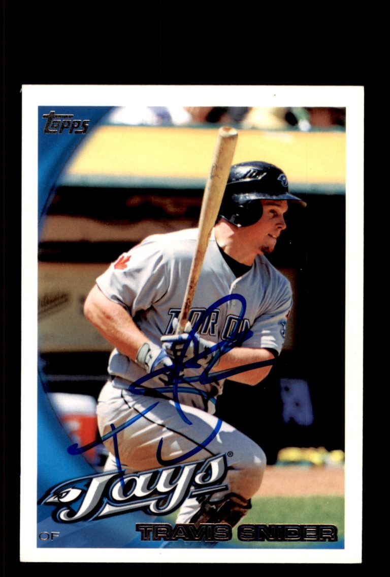 Signed Baseball Card Auto Travis Snider 2010 Topps #362 Toronto Blue Jays
