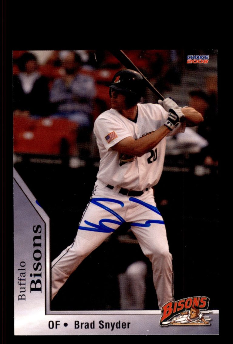 Signed Baseball Card Auto Brad Snyder 2008 Choice Buffalo Bisons MILB