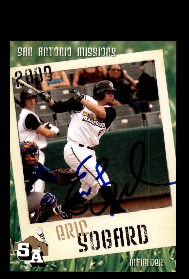 Signed Baseball Card Auto Eric Sogard 2009 Grandstand San Antonio Missions