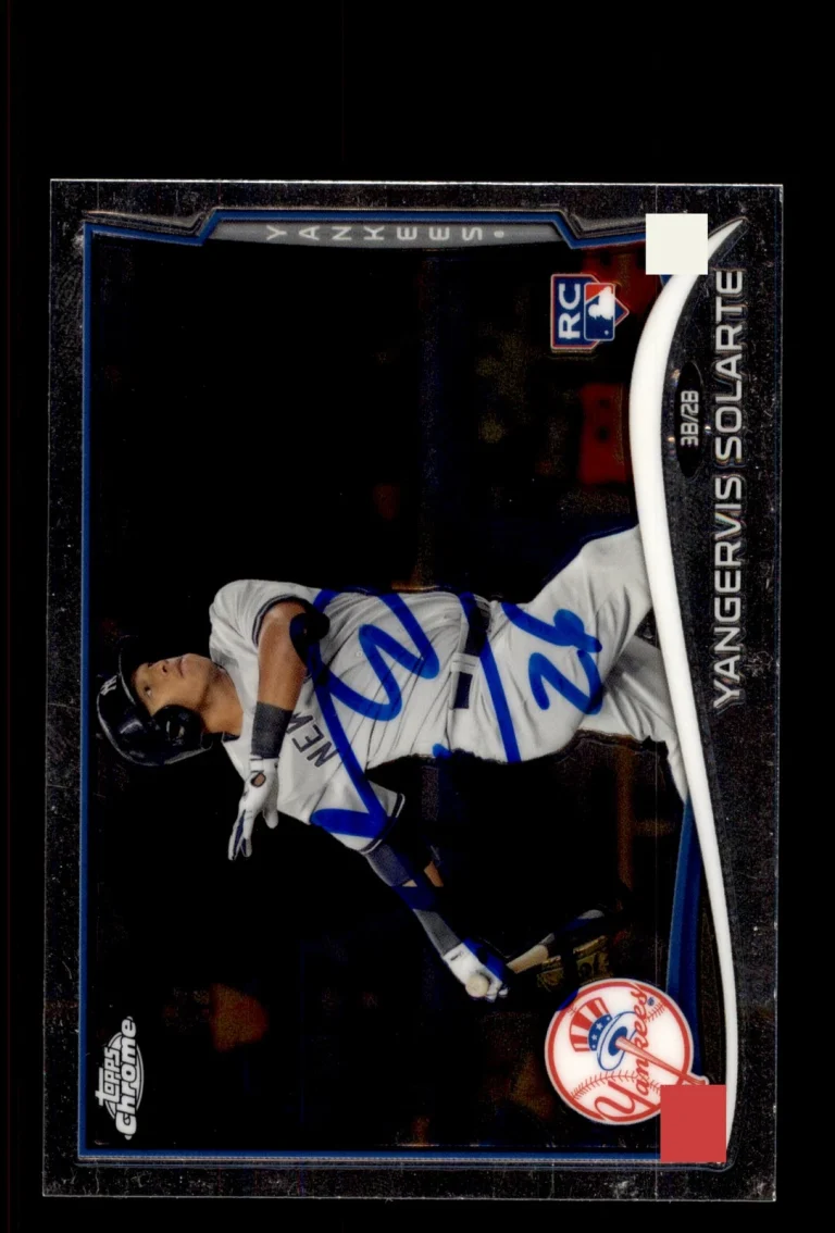 Signed Baseball Card Auto Yangervis Solarte 2014 Topps Chrome #126 Yankees