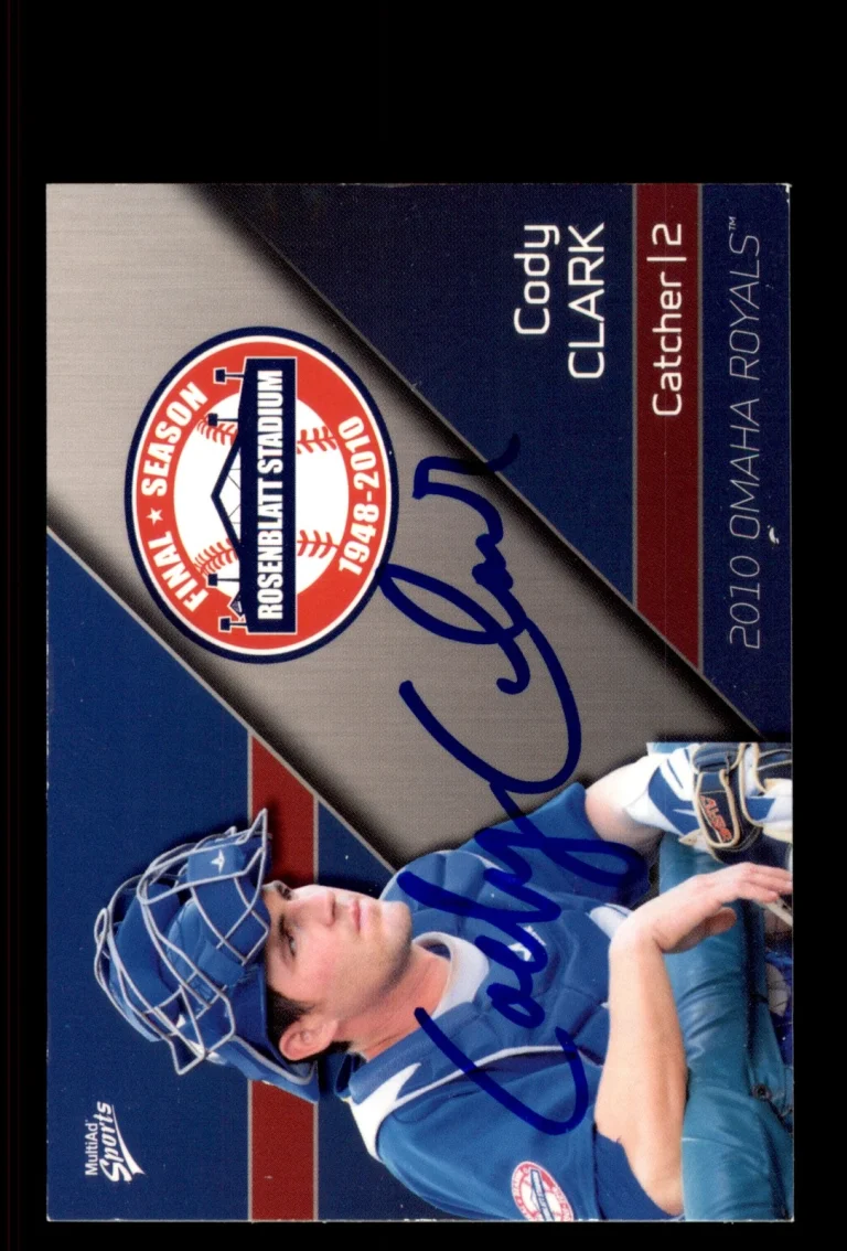 Signed Baseball Card Auto Cody Clark 2010 MultiAd Omaha Royals