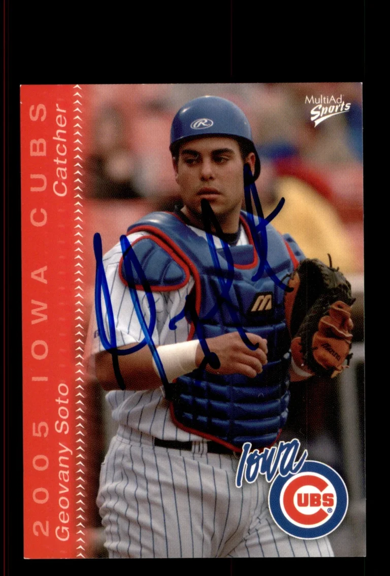 Signed Baseball Card Auto Geovany Soto 2005 MultiAd Iowa Cubs