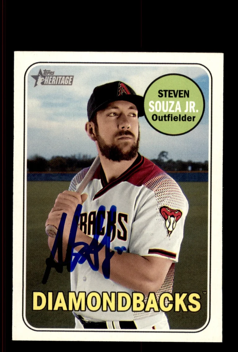 Signed Baseball Card Auto Steven Souza Jr. 2018 Topps Heritage #526 Diamondbacks