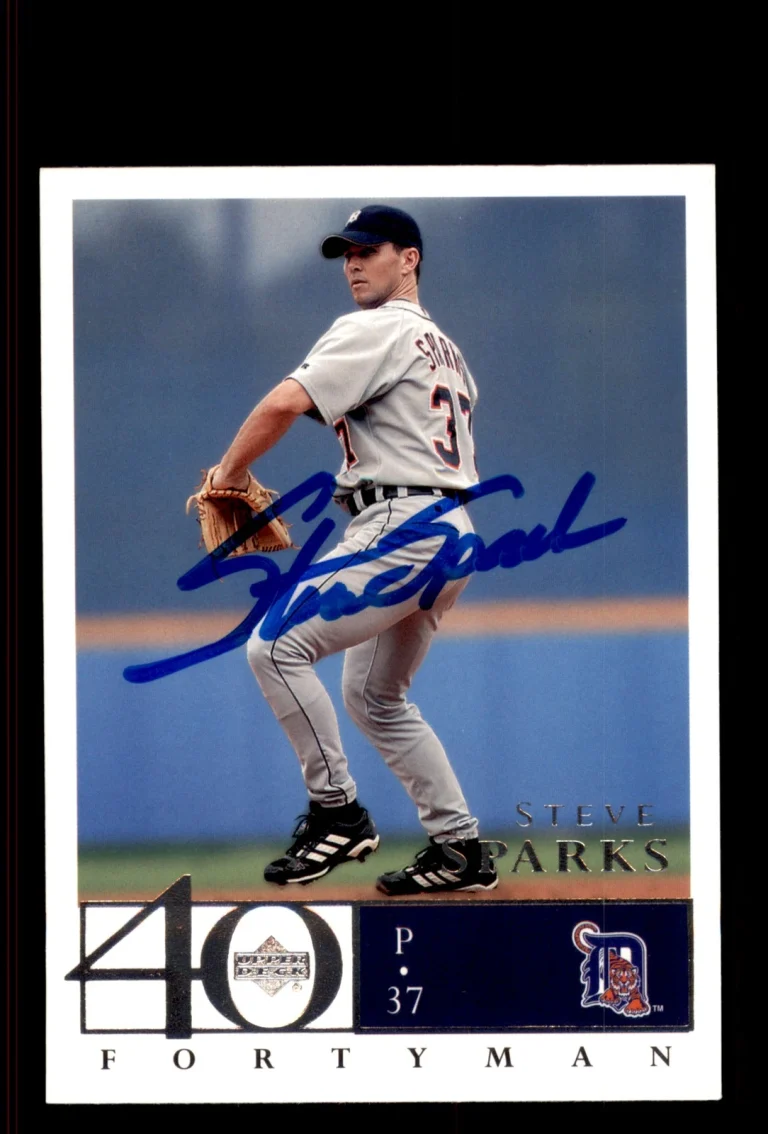 Signed Baseball Card Auto Steve Sparks 2003 Upper Deck 40-Man #266 Tigers
