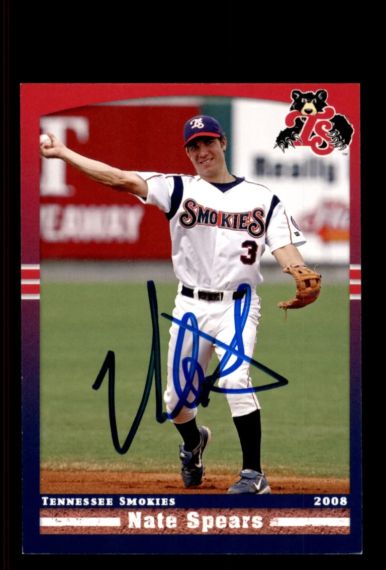 Signed Baseball Card Auto Nate Spears 2008 Grandstand Tennessee Smokies