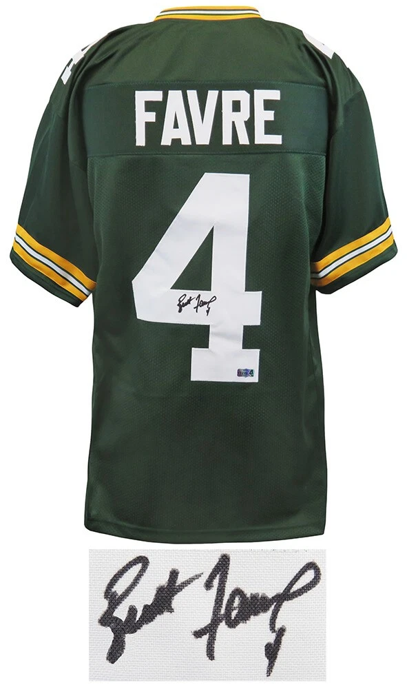 Brett Favre (PACKERS) Signed Green Custom Jersey (Favre Hologram / SCHWARTZ COA)