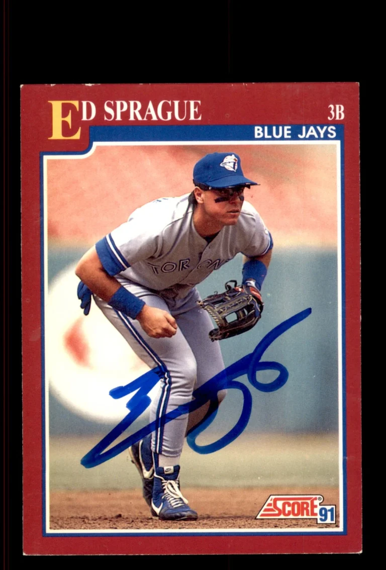 Signed Baseball Card Auto Ed Sprague 1991 Score #101T Toronto Blue Jays