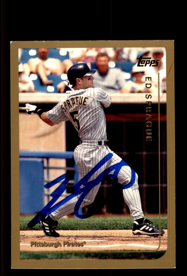 Signed Baseball Card Auto Ed Sprague 1999 Topps #T106 Pittsburgh Pirates