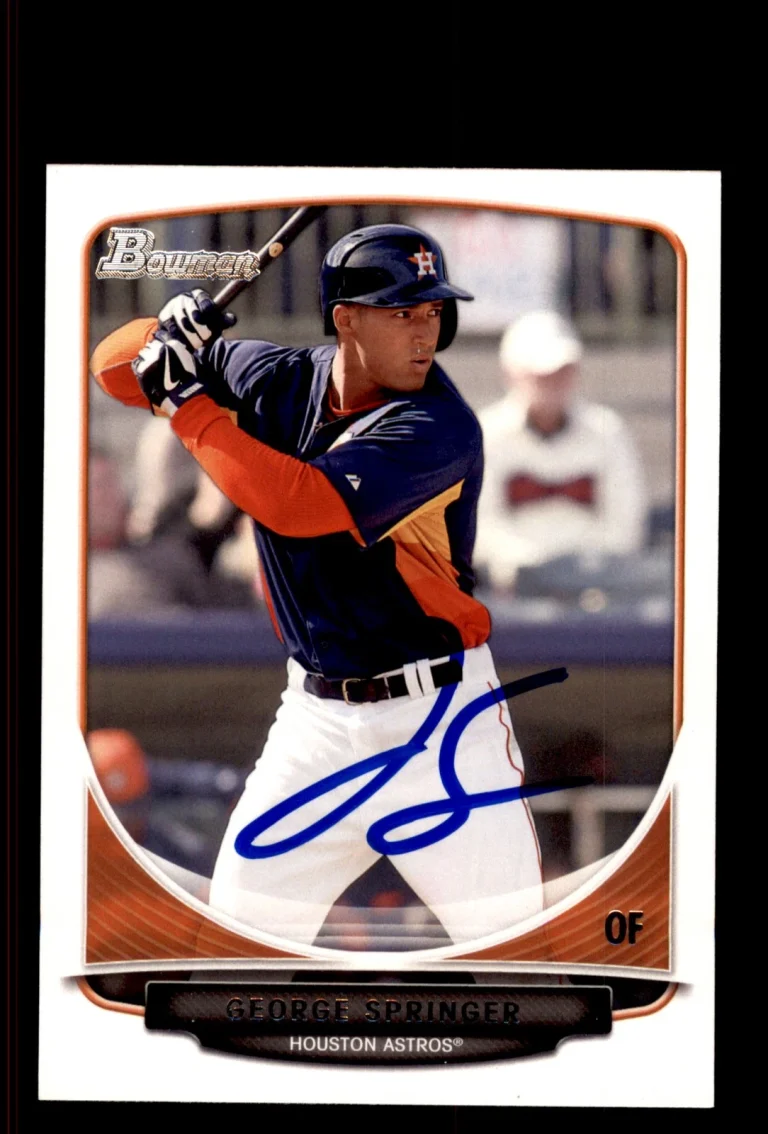 Signed Baseball Card Auto George Springer 2013 Bowman #TP-20 Houston Astros