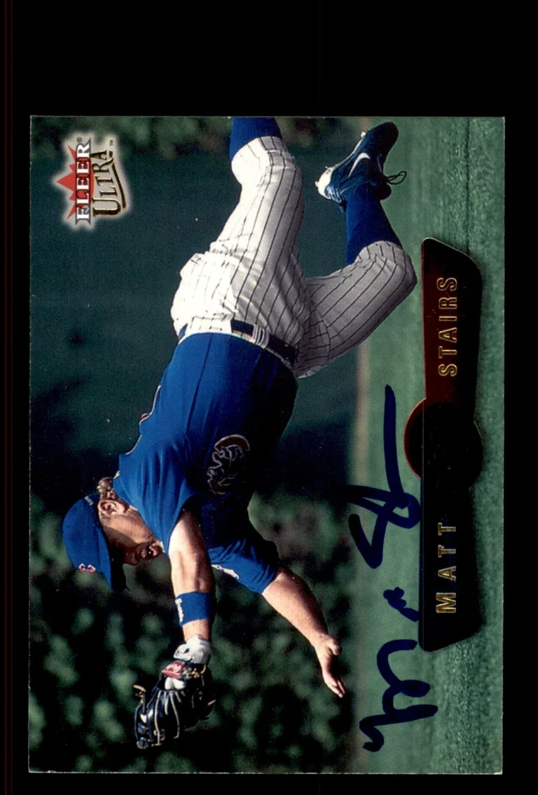 Signed Baseball Card Auto Matt Stairs 2002 Ultra #77 Chicago Cubs