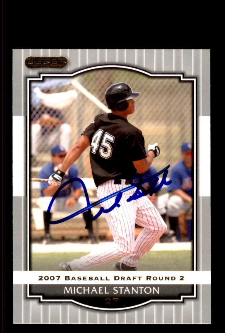 Signed Baseball Card Auto Michael Stanton 2008 Razor #97 Florida Marlins