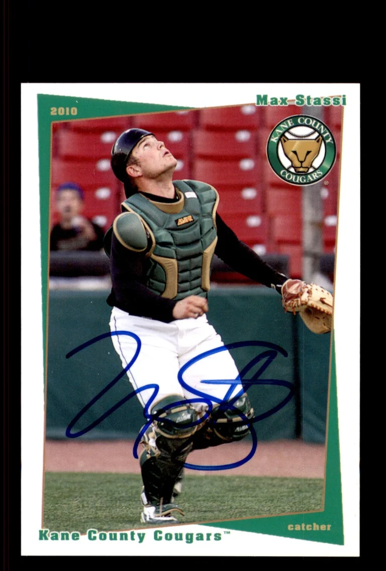 Signed Baseball Card Auto Max Stassi 2010 Grandstand Kane County Cougars