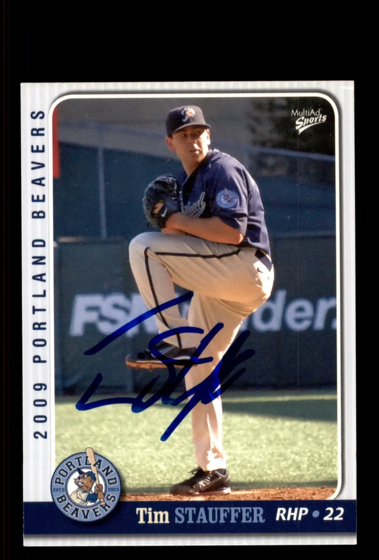 Signed Baseball Card Auto Tim Stauffer 2009 MultiAd Portland Beavers