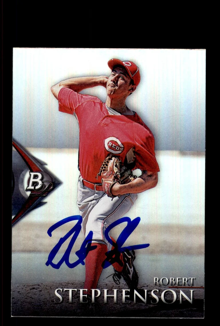 Signed Baseball Card Auto Robert Stephenson 2014 Bowman Platinum #BPP100 Reds