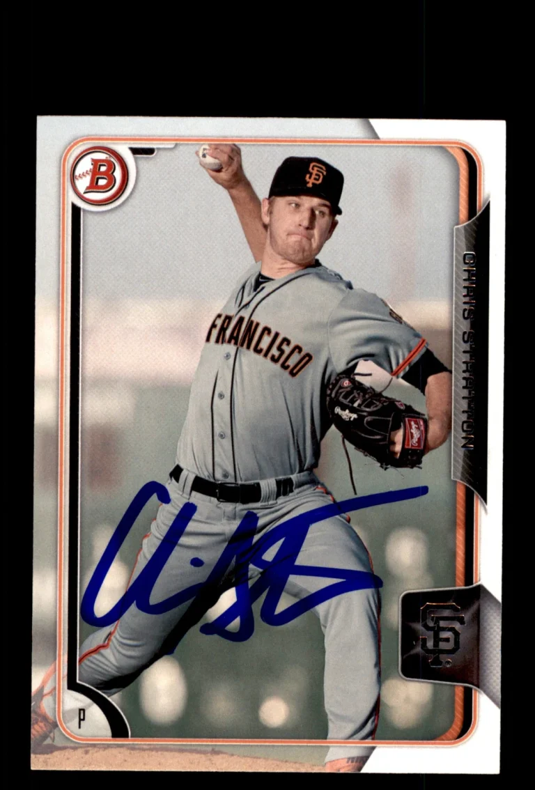 Signed Baseball Card Auto Chris Stratton 2015 Bowman #BP54 San Francisco Giants