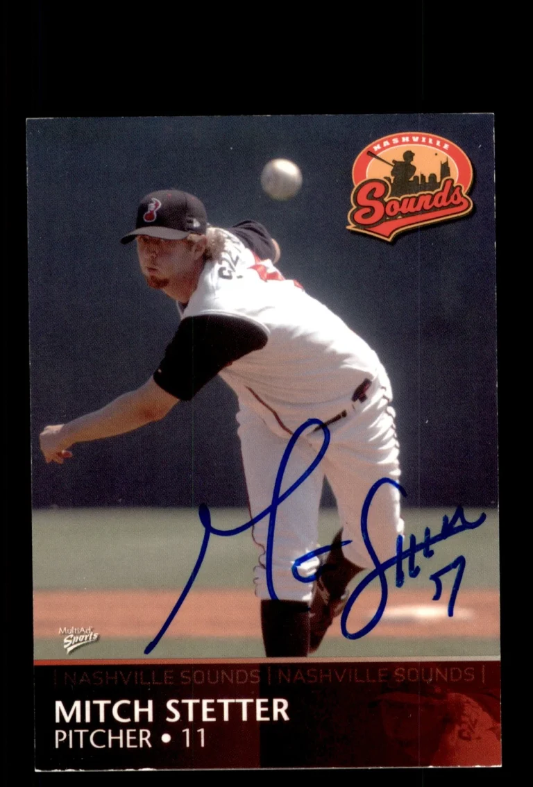 Signed Baseball Card Auto Mitch Stetter 2008 MultiAd Nashville Sounds