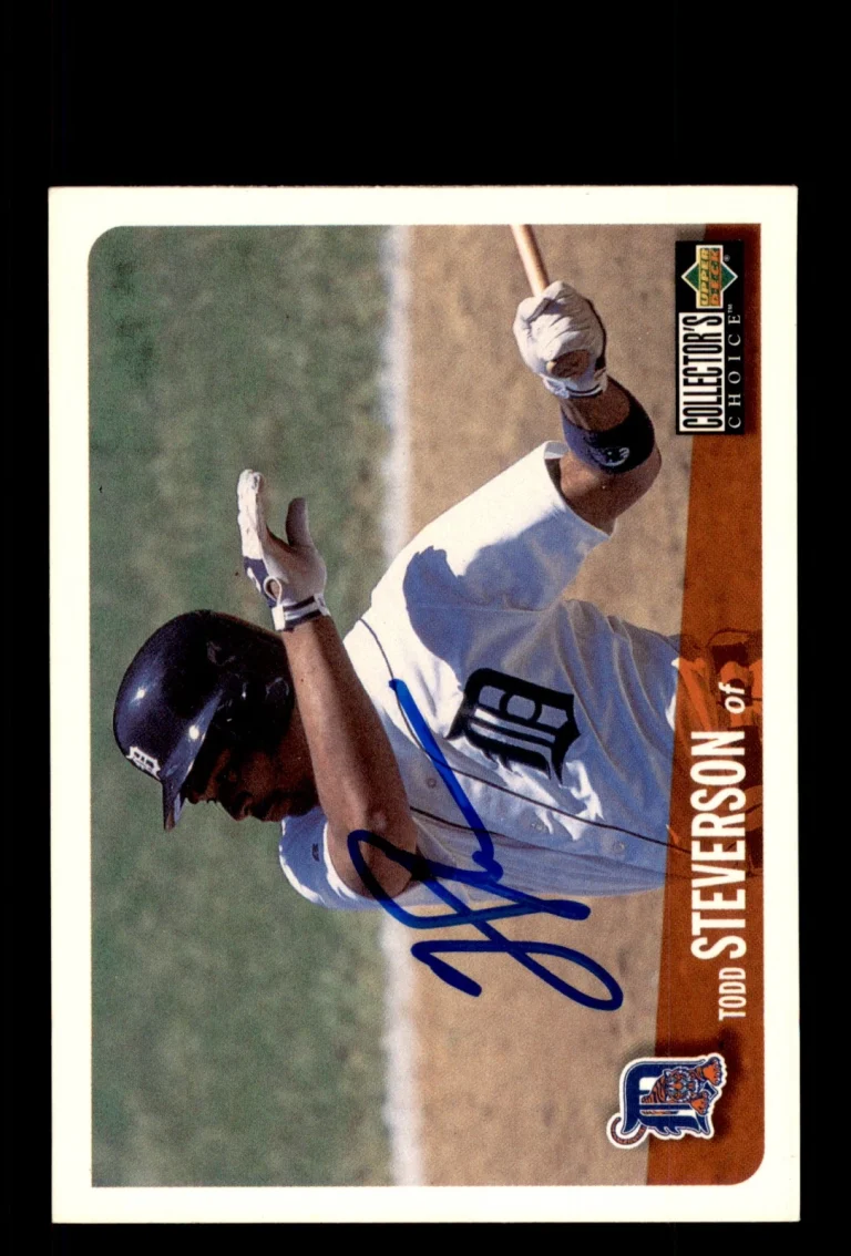 Signed Baseball Card Auto Todd Steverson 1996 Collector's Choice #546 Tigers