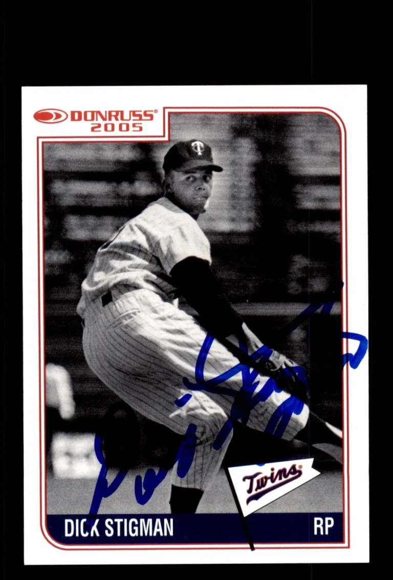 Signed Baseball Card Auto Dick Stigman 2005 Donruss Minnesota Twins 1965 SGA