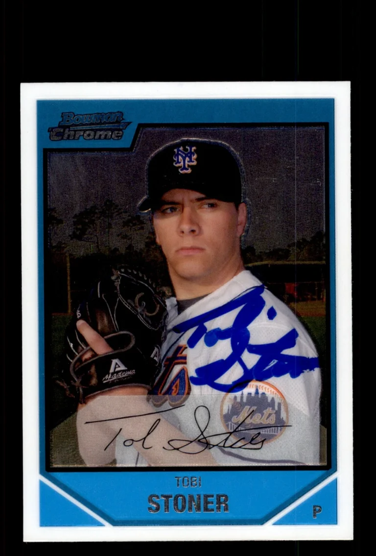 Signed Baseball Card Auto Tobi Stoner 2007 Bowman Chrome #BC170 New York Mets
