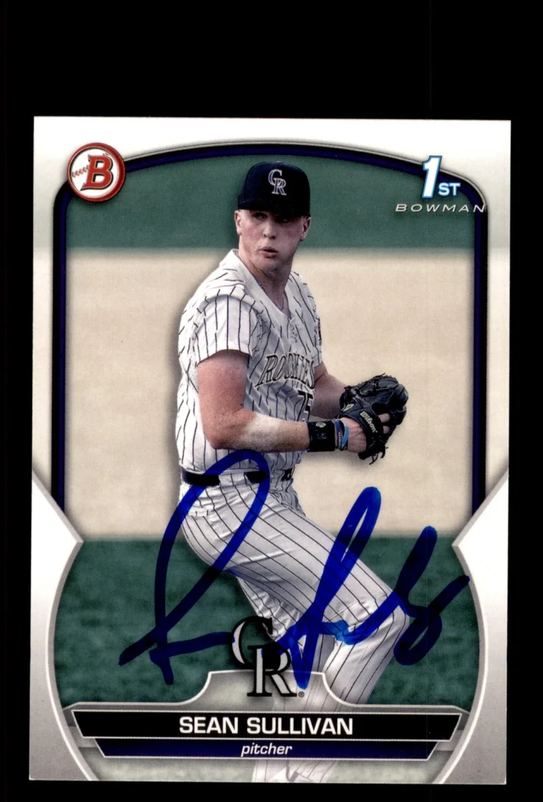 Signed Baseball Card Auto Sean Sullivan 2023 Bowman Draft #BD-88 Rockies
