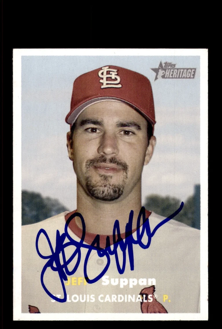 Signed Baseball Card Auto Jeff Suppan 2006 Topps Heritage #424 Cardinals