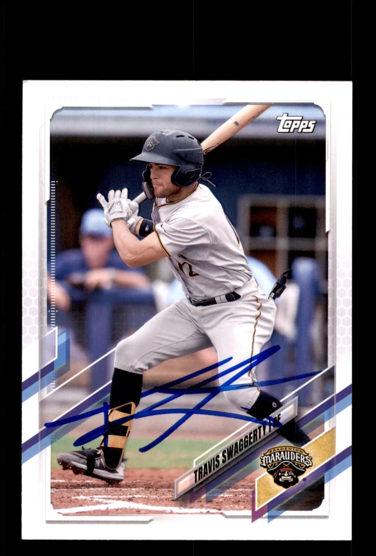 Signed Baseball Card Auto Travis Swaggerty 2021 Topps Pro Debut #PD-150