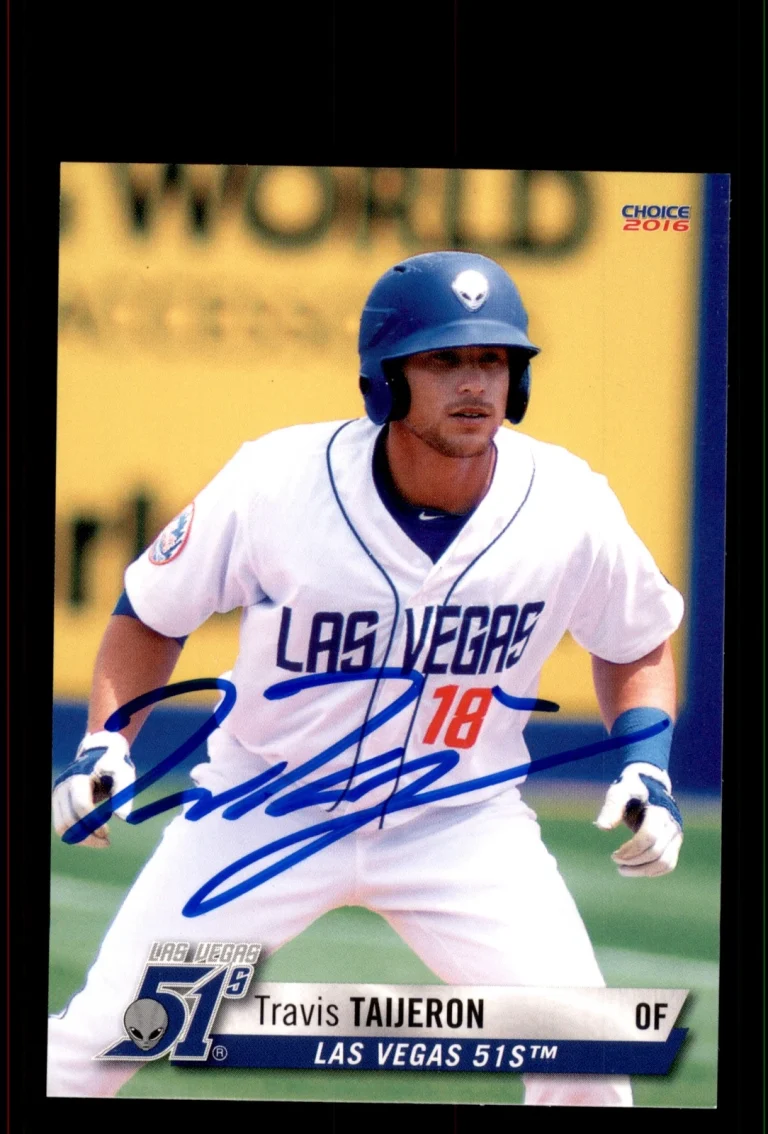 Signed Baseball Card Auto Travis Taijeron 2016 Choice Las Vegas 51s