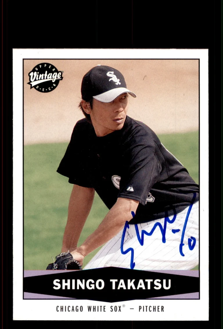 Signed Baseball Card Auto Shingo Takatsu 2004 Upper Deck Vintage #474 White Sox