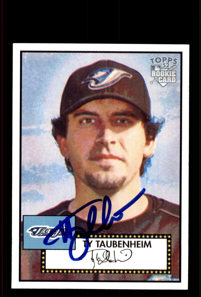 Signed Baseball Card Auto Ty Taubenheim 2006 Topps '52 Rookies #93 Blue Jays