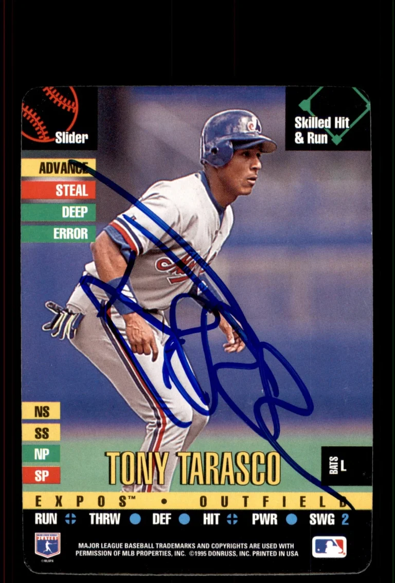 Signed Baseball Card Auto Tony Tarasco 1995 Donruss Top of the Order Expos