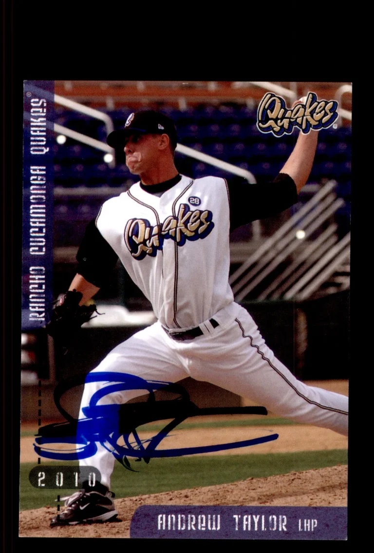 Signed Baseball Card Auto Andrew Taylor 2010 Grandstand Rancho Cucamonga Quakes