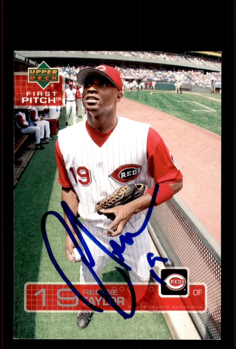 Signed Baseball Card Auto Reggie Taylor 2003 Upper Deck First Pitch #251 Reds
