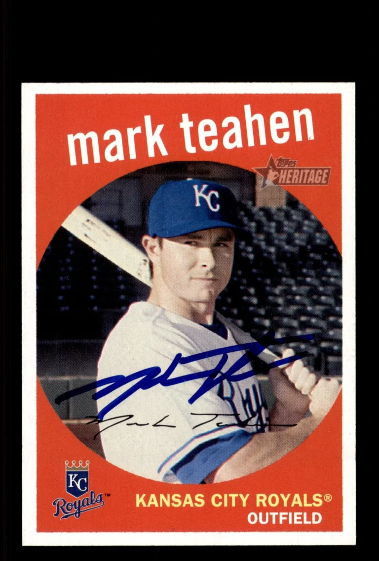 Signed Baseball Card Auto Mark Teahen 2008 Topps Heritage #277 Royals