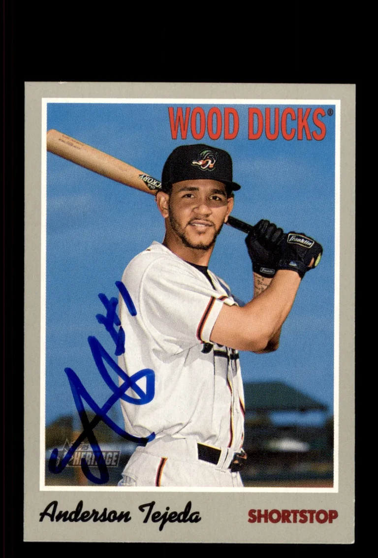 Signed Baseball Card Auto Anderson Tejeda 2019 Topps Heritage Minor League #51