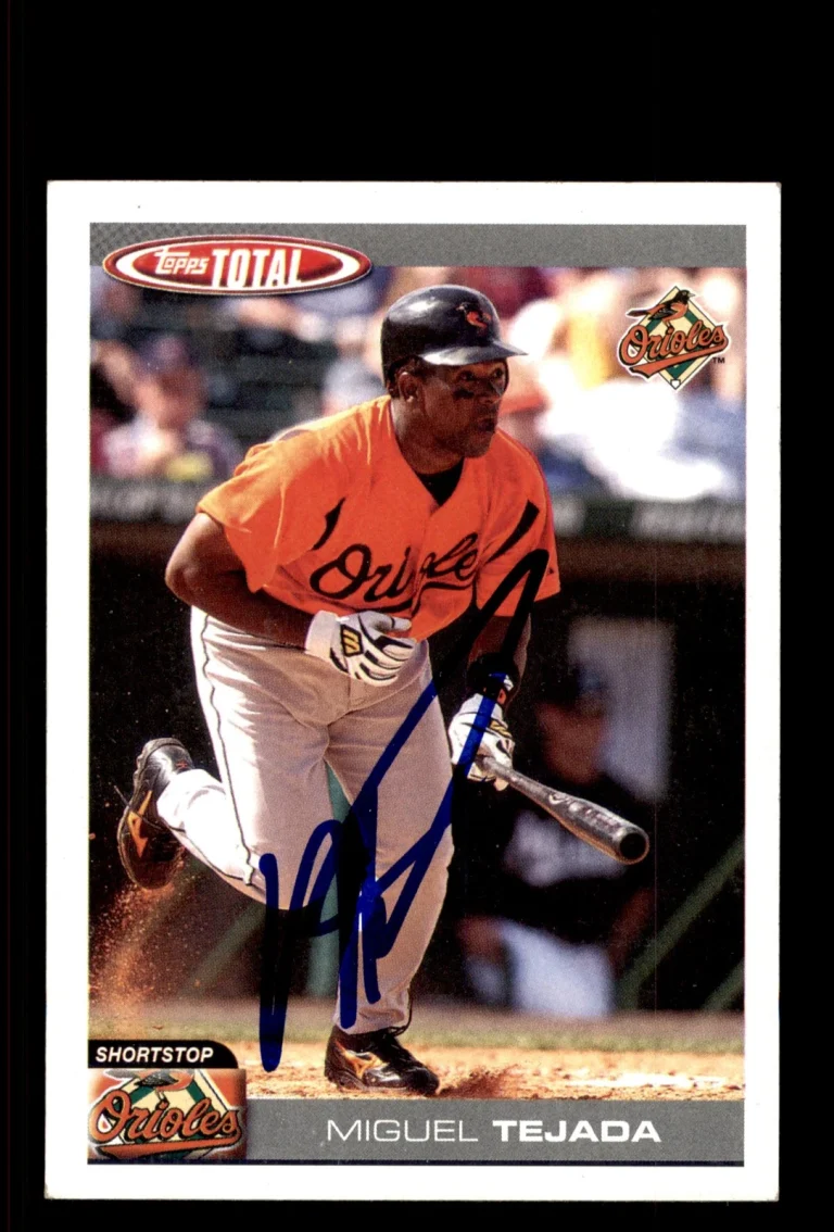 Signed Baseball Card Auto Miguel Tejada 2004 Topps Total #559 Baltimore Orioles