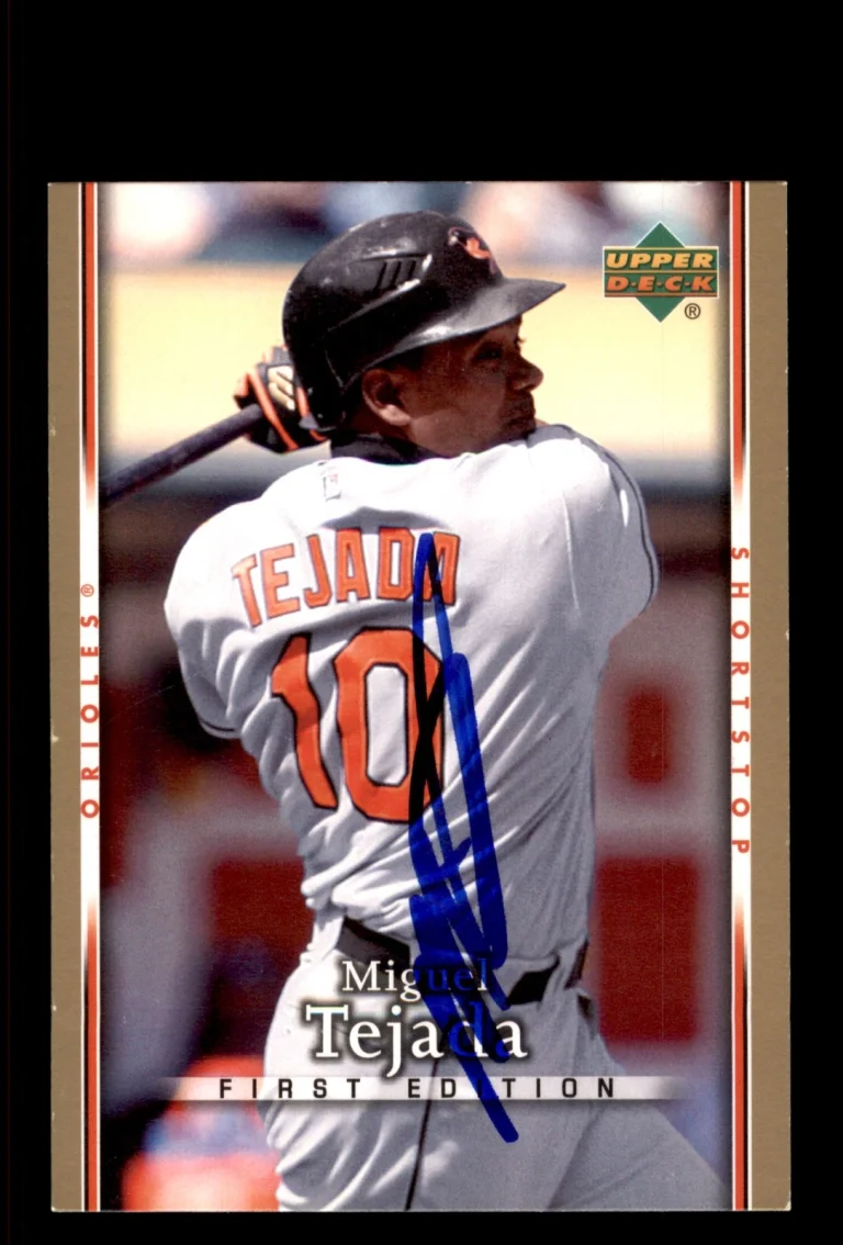 Signed Baseball Card Auto Miguel Tejada 2007 Upper Deck First Edition #51