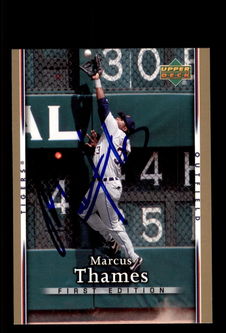 Signed Baseball Card Auto Marcus Thames 2007 Upper Deck First Edition #88 Tigers