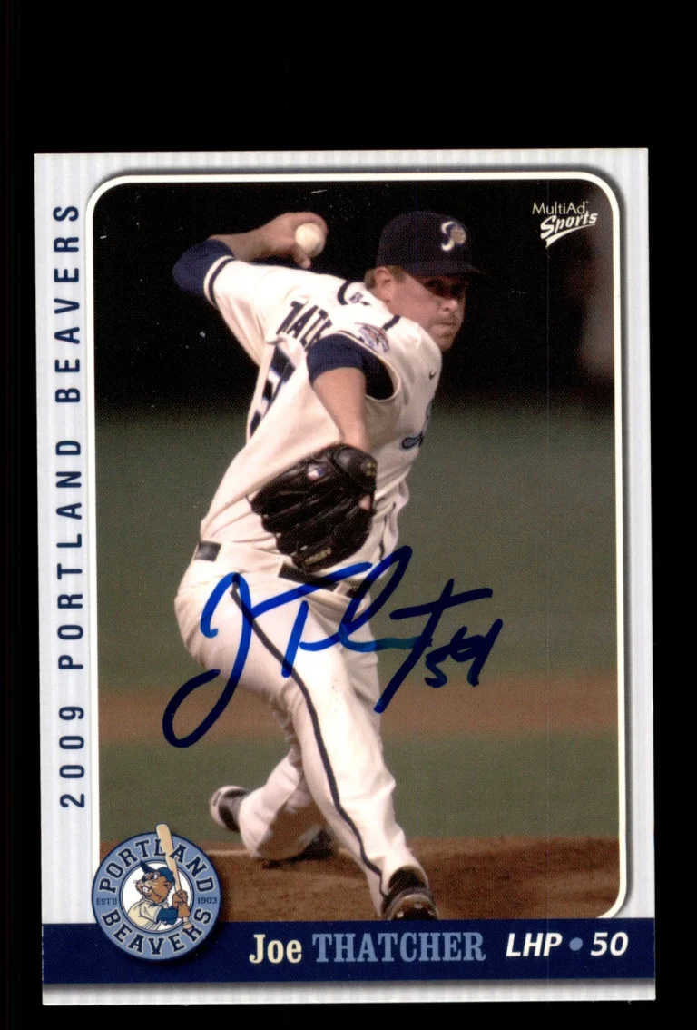 Signed Baseball Card Auto Joe Thatcher 2009 MultiAd Portland Beavers