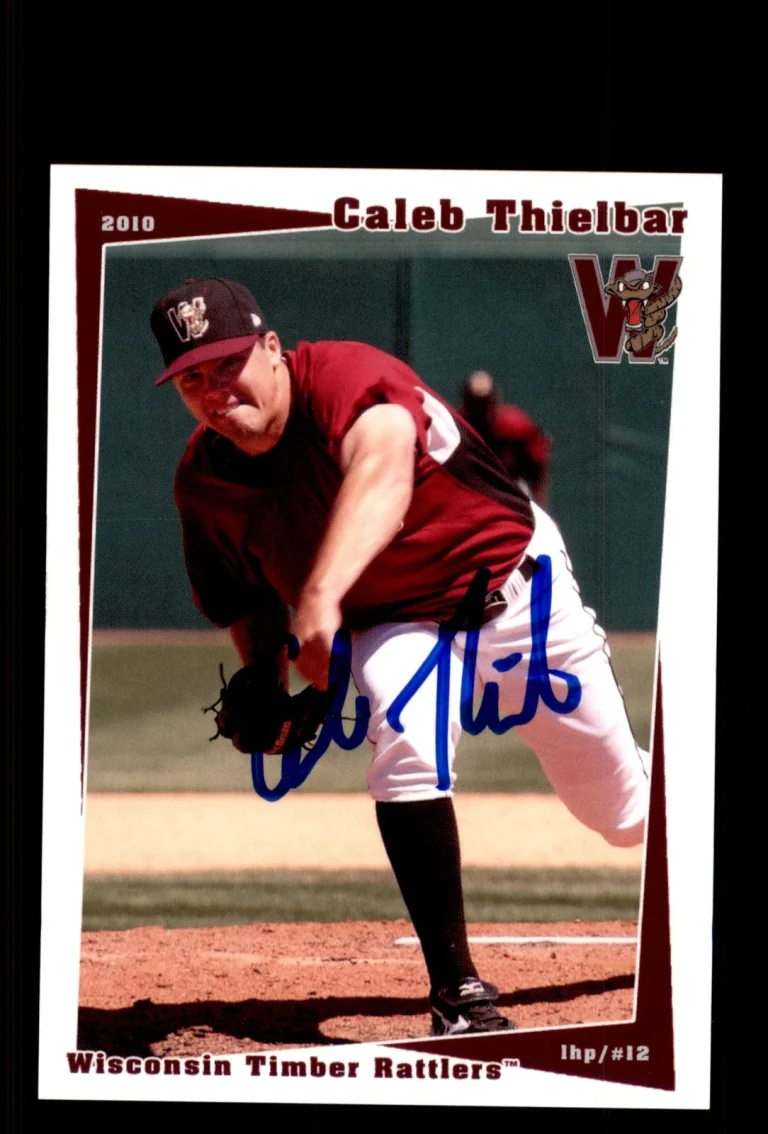 Signed Baseball Card Auto Caleb Thielbar 2010 Wisconsin Timber Rattlers