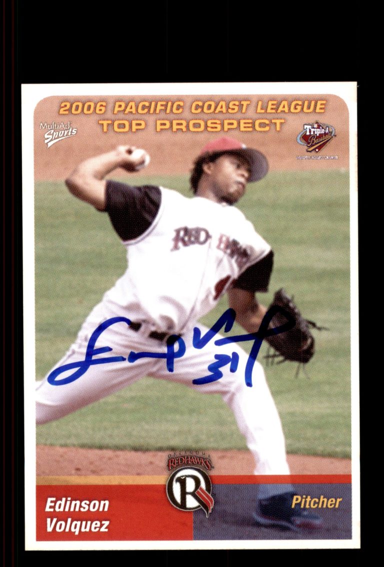 Signed Baseball Card Auto Edinson Volquez 2006 Pacific Coast League Prospects