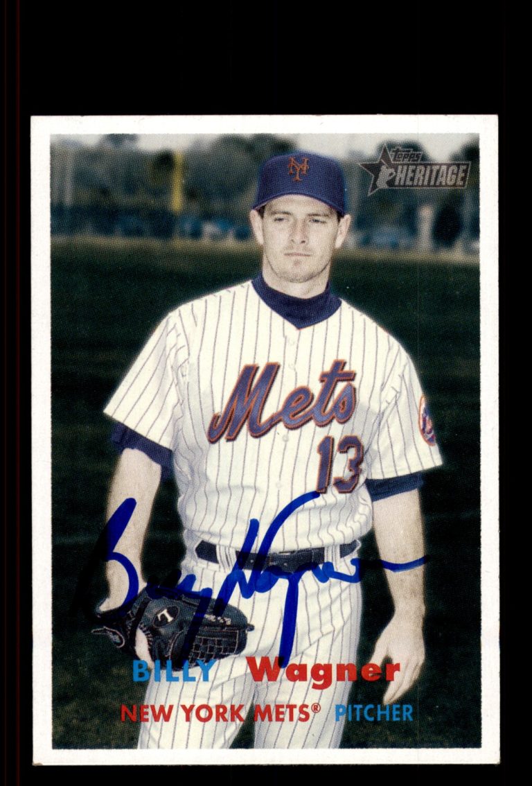 Signed Baseball Card Auto Billy Wagner 2006 Topps Heritage #174 New York Mets