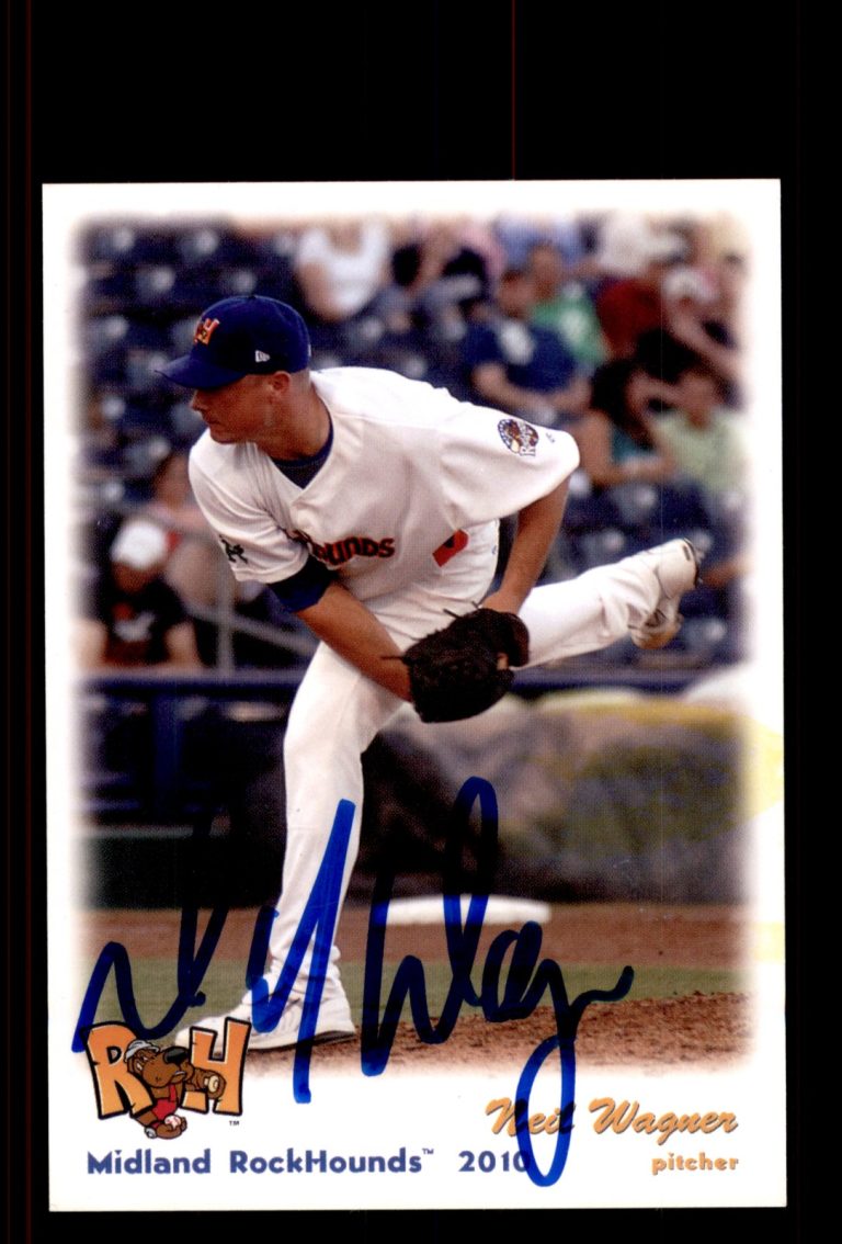 Signed Baseball Card Auto Neil Wagner 2010 Grandstand Midland RockHounds