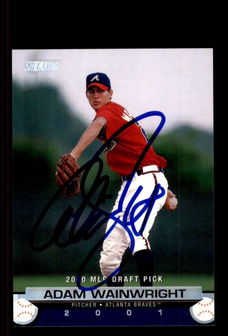 Signed Baseball Card Auto Adam Wainwright 2001 Topps Stadium Club #158 Braves