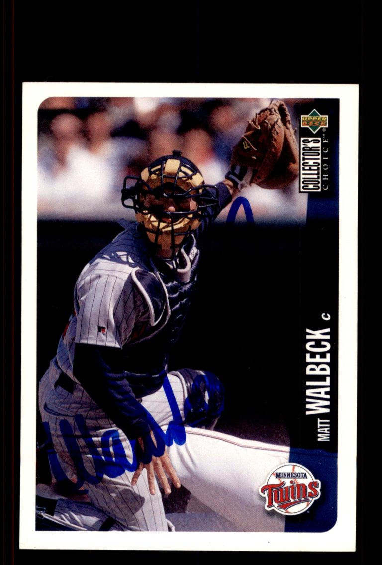 Signed Baseball Card Auto Matt Walbeck 1996 Collector's Choice #603 Twins
