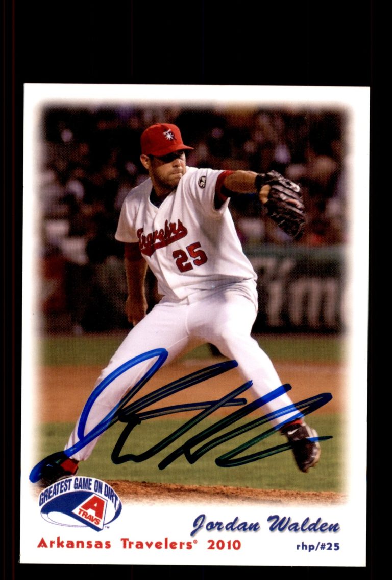 Signed Baseball Card Auto Jordan Walden 2010 Grandstand Arkansas Travelers