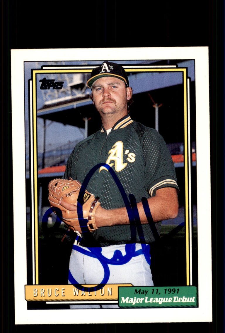 Signed Baseball Card Auto Bruce Walton 1992 Topps #179 Oakland Athletics A's